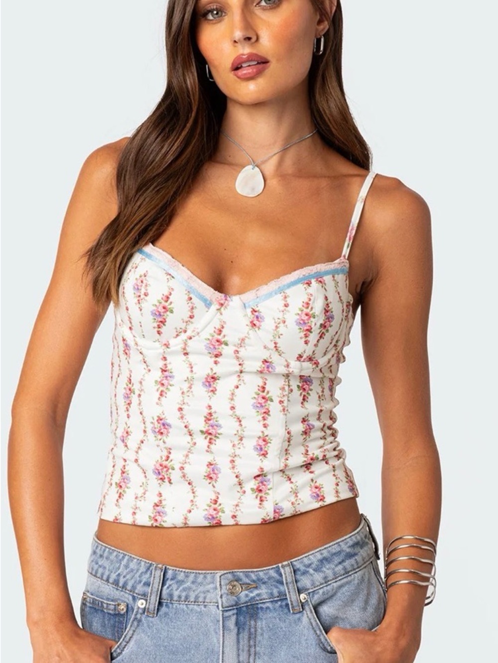 Edikted: Womens Floral Corset Top: Perfect Condition: Size Medium: 🌸💐